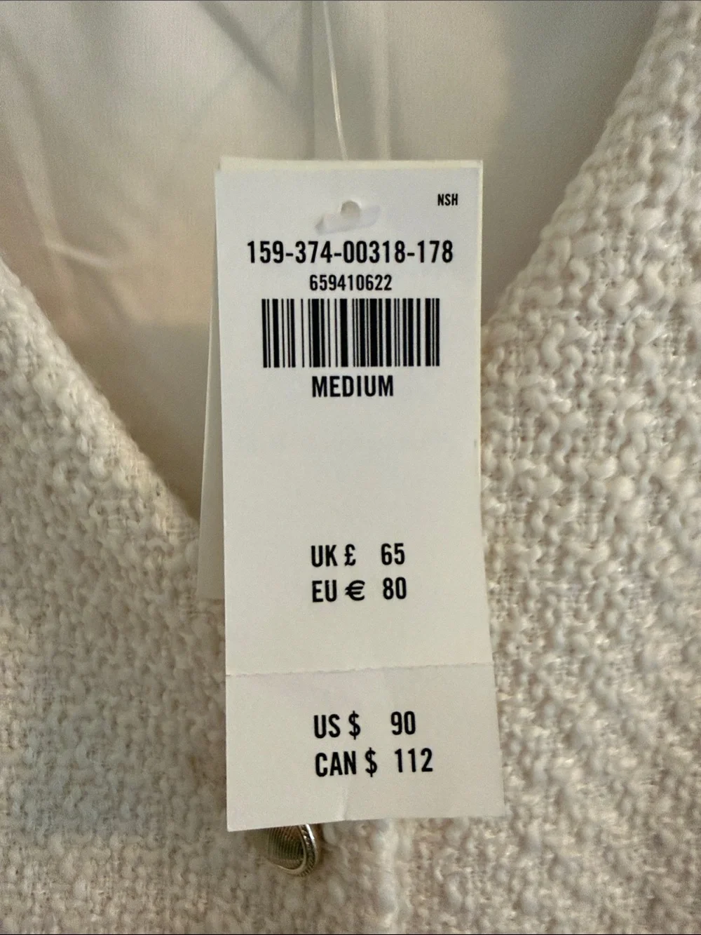 Abercrombie Cream Button-Front Tweed Mini Dress - Picture 3 of 3